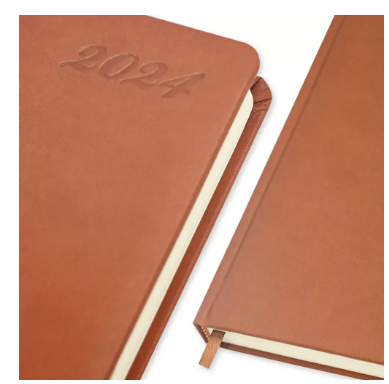 FIS 2024 International Diary A5 7-Languages Italian PU 1-Side Padded Brown -FSDI136-7P24BR