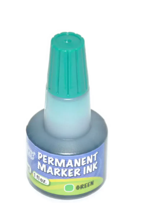 12-Piece FIS Permanent Marker Inks 30 ml, Green Color - FSIKMK031GR