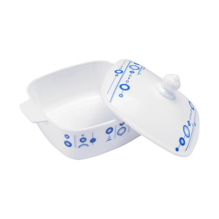 Royalford RF9760 97Pcs Opal Ware Dinner Set - Floral Design Plates, Bowls, Spoons, Cup & Saucer Tea Pot | Comfortable Handling | Ideal For Everyday Use, Family Get- Together, Restaurant, Banquet (Blue