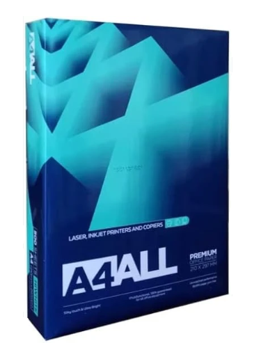 A4All Copy Paper, A4, 80 GSM, 500 Sheets, White, 5 Ream/Box