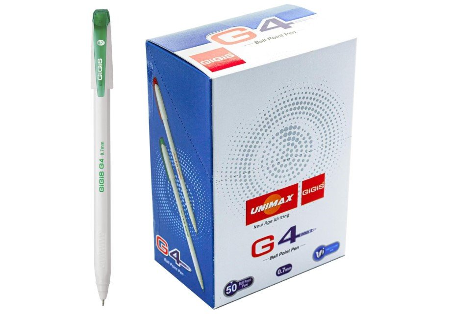 Unimax GIGIS G 4 0.7mm Ballpoint Pen (50 Pcs Box ) Green