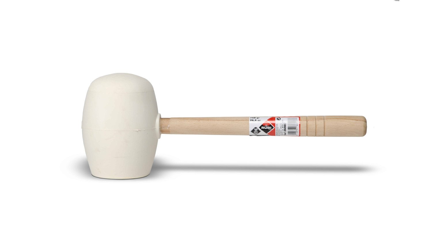 RUBI 66907 FLAT/SPHERICAL WHITE RUBBER MALLET 750G