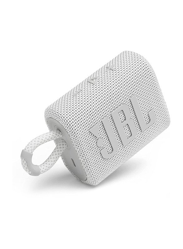 JBL GO 3 Portable Waterproof Wireless Speaker - White