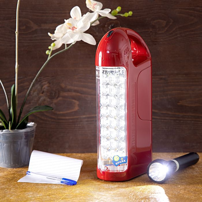 Geepas 2 In 1 Combo Pack Rechargeable LED Lantern & Torch | Emergency Lantern With Light Dimmer Function | 24 Pcs Super Bright LEDs| Ideal For Outings, Trekking, Campaigning And More | 1 Year Warranty