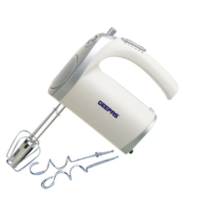250W Hand Mixer - Professional Electric Handheld Food Collection Hand Mixer For Baking - 5 Speed Function, Includes Stainless Steel Beaters & Dough Hooks, Eject Button | 2 Years Warranty