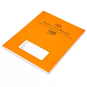 FIS Exercise Book, Pack of 12, Size:16.5 X 21 cm, 160 Pages, Single Line, 1 Side Plain with Margin - FSEBPSL160N