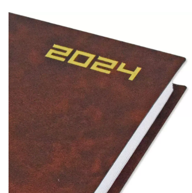 Fis 2024 Russian Diary (Russian/English), A5 Vinyl, 1 Side Padded, Brown -FSDIRU0124BR