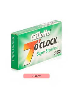 5-Piece 7 O'Clock Super Stainless Razor Blades Silver