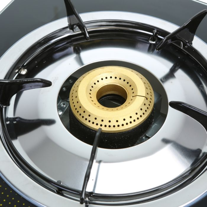 Geepas 2-Burner Gas Hob - Size 70 Mm & 90 Mm - Attractive Design, 8mm Tempered Glass Worktop - Automatic Ignition, 2 Heating Zones | 2 Years Warranty