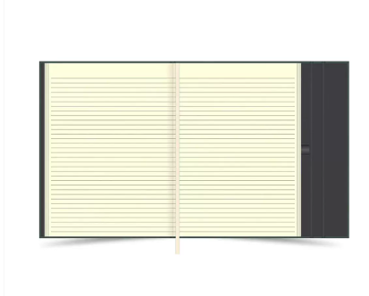 FIS Magnetic Folder Italian PU Cover with Writing Pad, Ivory Paper, A4 Size, Single Ruled 96 Sheets with Gift Box, Green Color - FSMFEXNBA4GR