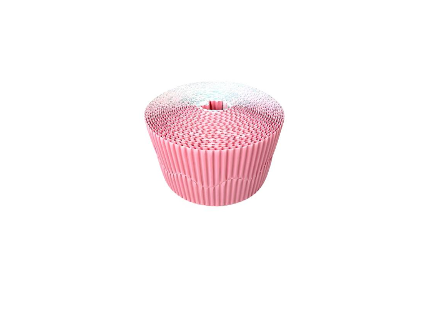Scalloped Corrugated Card Border Roll - 57mm x 15m - Light Pink