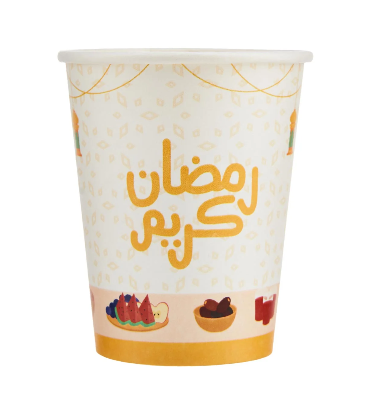 Ramadan Kareem Single Wall Paper Cups 8 Oz