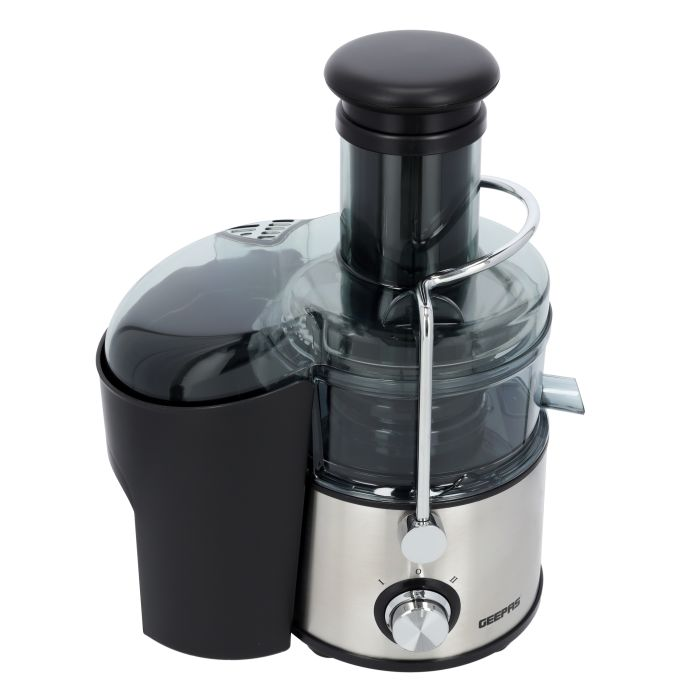 Stainless Steel Juice Extractor, 75mm Feed Tube, GJE46016 | 2L Extra Large Pulp Container & 1.1 L Juice Cup | Overheat Protector & Double Safety Lock Device