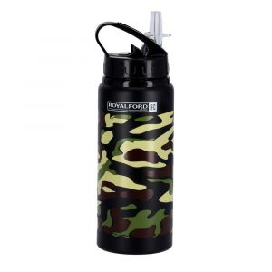 Royalford Sports Water Bottle - Stainless Steel - Black - 700 ML