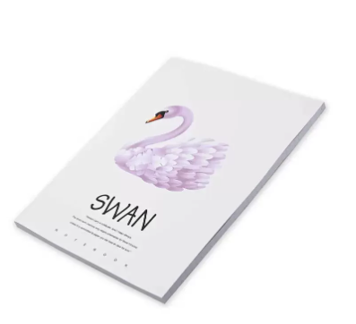 FIS Pack Of 8 Soft Cover Notebook, 96 Sheets A4 Swan Design 1 -FSNBSCA496-SWA1