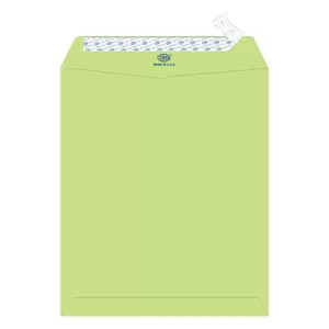 FIS Laid Paper Envelopes Peel & Seal, Pack of 50 Pcs. Green Color, 12 x 10 Inch, 100 GSM - FSEE1034PBGR50