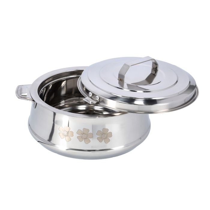 Royalford RF9718 3.5L Classic Belly SS Hot Pot - Double Wall Hot Pot | Serving Dishes With Lids | Hot Food Storage Containers & Warmers With Comfortable Handle | Storage Saver For Everyday Use