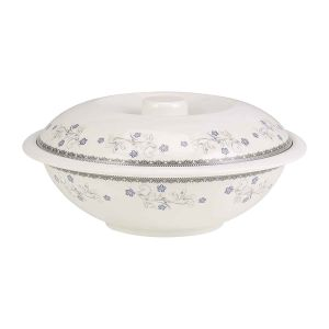Royalford Melamineware 10" Bowl With Lid Floral - Melamine - White