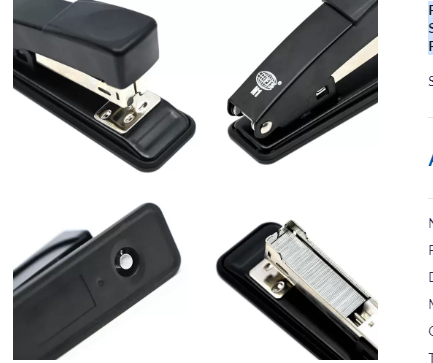 FIS Metal Office Stapler with Max Capacity 50 Staple Pins, Full Strip No. 24/6&26/6 mm, depth 50 mm, 20 Sheets,Black -FSSFN1BK