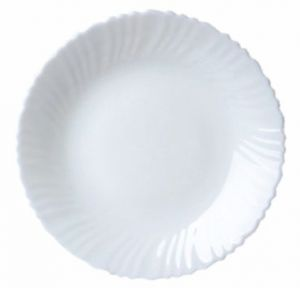Royalford 105" Opal Ware Spin Dinner Plate - Opalware - White