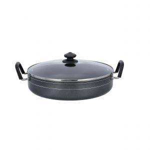 Royalford 32Cm Nonstick Pot Glass Lid 1X8 - Non-Stick - Black