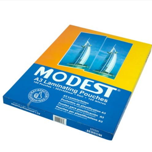 Modest A3 Laminating 125 Micron 100 Pouches