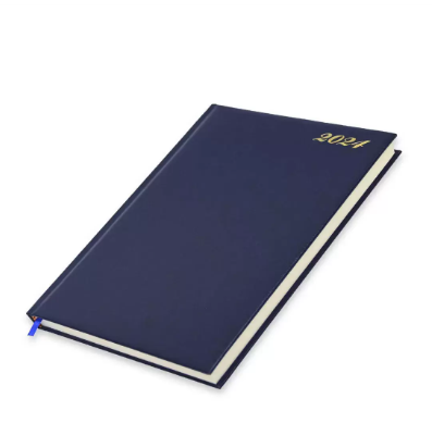 FIS Bonded Leather Diary 2024 (English) Blue, A4 - FSDI40EBI24BL