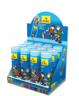 Adel Color Pencil, 24 Colors in Aluminium Tube - ALCK-60003