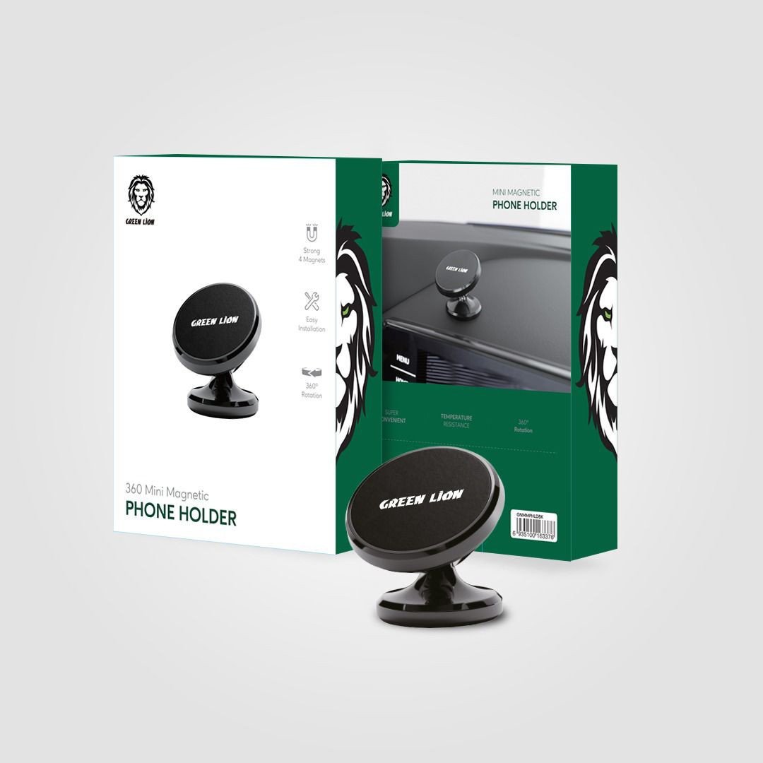 Green 360 Mini Magnetic Phone Holder - Black