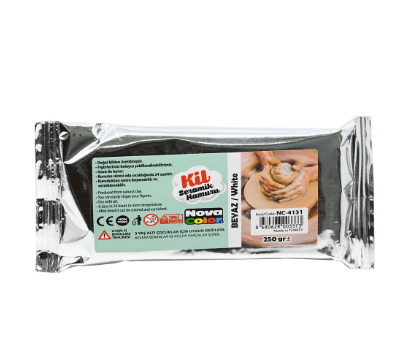 Nova Color Non Toxic Ceramic Clay 250G, White -KRMCNC-4131