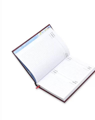 FIS A5 Diary 2023 (Arabic/English) Friday & Saturday Combined,Vinyl Maroon - FSDI93AE23MR
