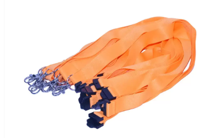 10-Piece FIS Neon Flat Lanyard Orange with Metal Hook & Safety Buckle, 2X90cm - FSNASNOR-10