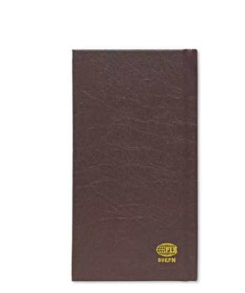 Fis 2024 Slim Diary Vinyl 1 Side Padded English & French - Chocolate -FSDI59EFN24CH