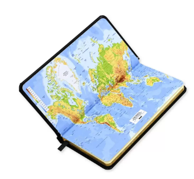 FIS 2024 Slim Diary Bonded Leather Arabic English 1 Side Padded Black -FSDI52AEGB24BK