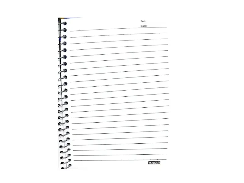 Partner 2 Pieces A5 Single Line Strong Pp Cover Spiral Note Book Blue