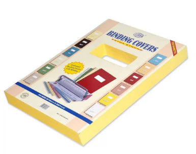 100-Sheets FIS A4 Embossed Binding Sheets with Window, Yellow - FSBD240A4WYL