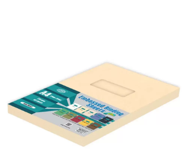 FIS Embossed Binding Sheet with Window 230 gsm Pocket of 50 pieces - FSBDE230WA4CR