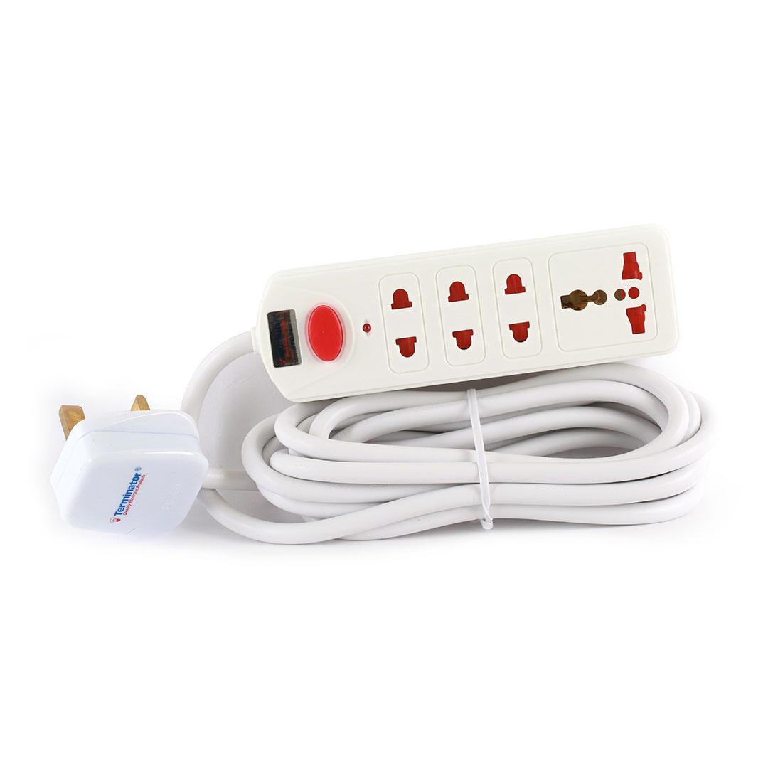 4 Way Universal Power Extension Socket 3M Cable