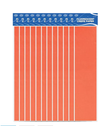 Pack of 12 Pieces Fluorescent Crepe Paper Orange