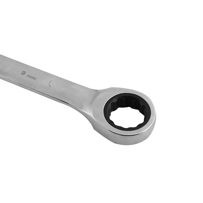 Geepas 9mm Gear Wrench With Plastic Hanger - Open And Box End Spanner Wrench | CRV Spanner Wrenches Repair Tools | Ideal For Bike, Bicycle, Electric Vehicle, Automobile Maintenance & More