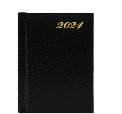 FIS Bonded Leather Pocket Diary 2024 (English) Hard Cover Black - FSDI10EB24BK