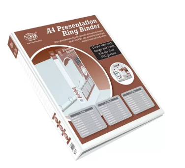 FIS Presentation Binder 3D Ring, A4 Size, 35mm Ring Size, 1.75 Inch Spine Colonne - FSBD335DPB