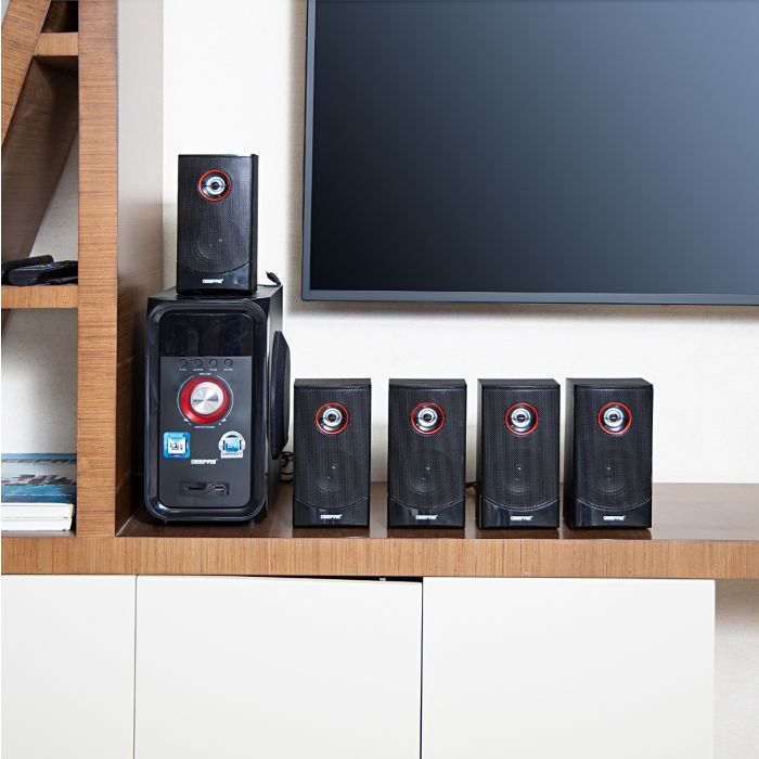 Geepas 5.1 Immersive Sound, 40000 Watts Peak Power, Booming Bass, USB, Bluetooth & Multiple-Devise, Multiple Device Inputs (Pc, Ps4, Xbox, Tv, Smartphone, Tablet, Music Player) | 2 Years Warranty