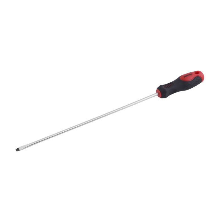 Geepas Precision Screwdriver - Slotted Screwdriver With Soft Grip Rubber Insulated Ergonomic Handle - CR-V Build, Magnetic Tip And Hanging Hole For Easy Carry - Bicolored Red/Black - (SL 6.5x325mm)