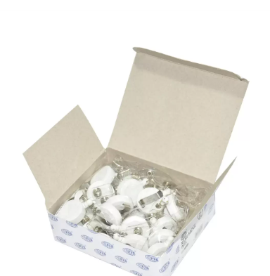 25-Piece FIS Name Badge Reel, White Dia 3.3cm (Soft Belt 6.8cm) - FSNAYO001WH