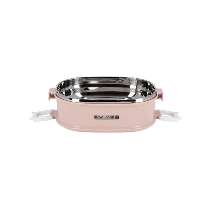 Royalford 1800ML Double Layer Rectangular Lunch Box - Leak-Proof & Airtight Lid Food Storage Container - High-Quality Stainless Steel Inner, Non-Toxic And Design - Portable And Dishwasher, Microwave S