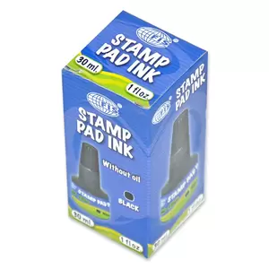 12-Piece FIS Stamp Pad Inks 30 ml, Black Color - FSIK030BK