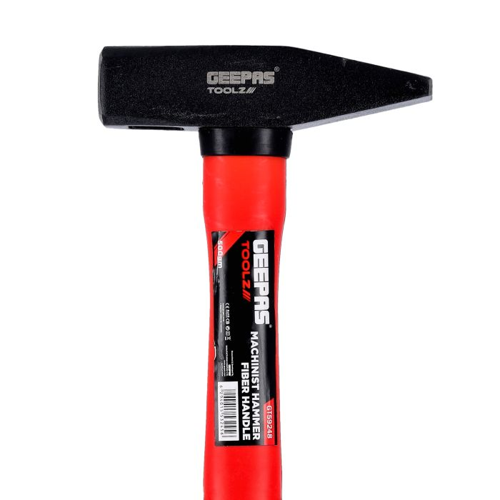Fiber Handle Machinist Hammer, Durable Sledge Hammer GT59248 - Lightweight Rubber Padded Handle With Fiberglass Core, Weighs 500gm