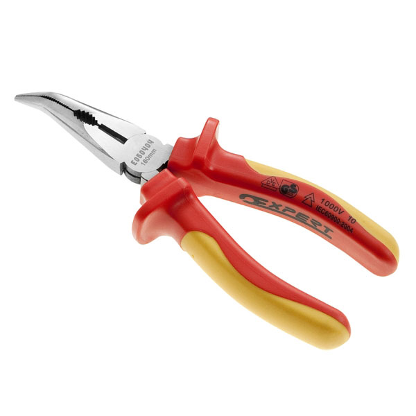 EXPERT E050405 VDE 1000V INSULATED HALF-ROUND BENT-NOSE PLIERS 200MM