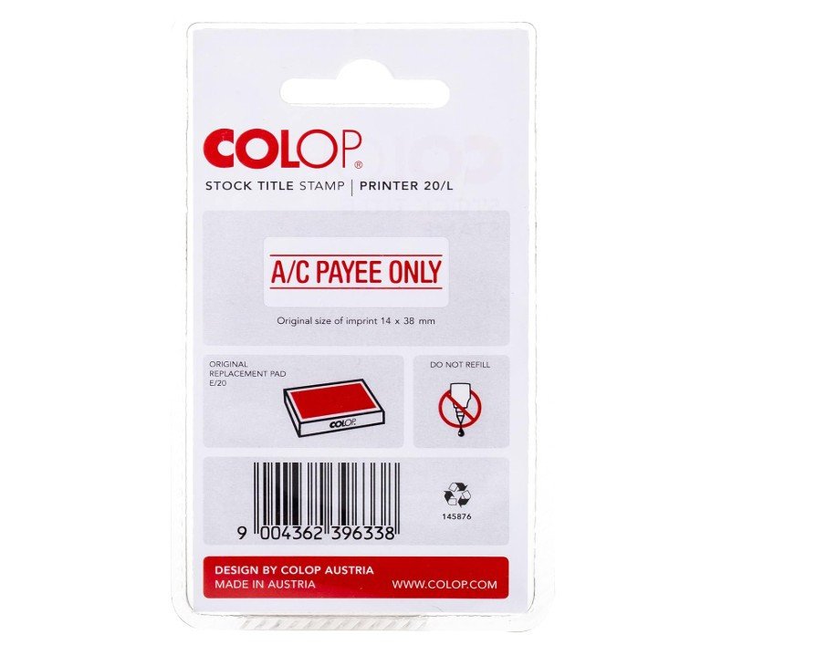 Colop A/C Payee Only Self Inking Stamps, Red